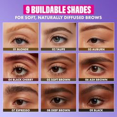 NYX Powder Louder sourcils-applications-naturelles: application fluide et naturelle.
