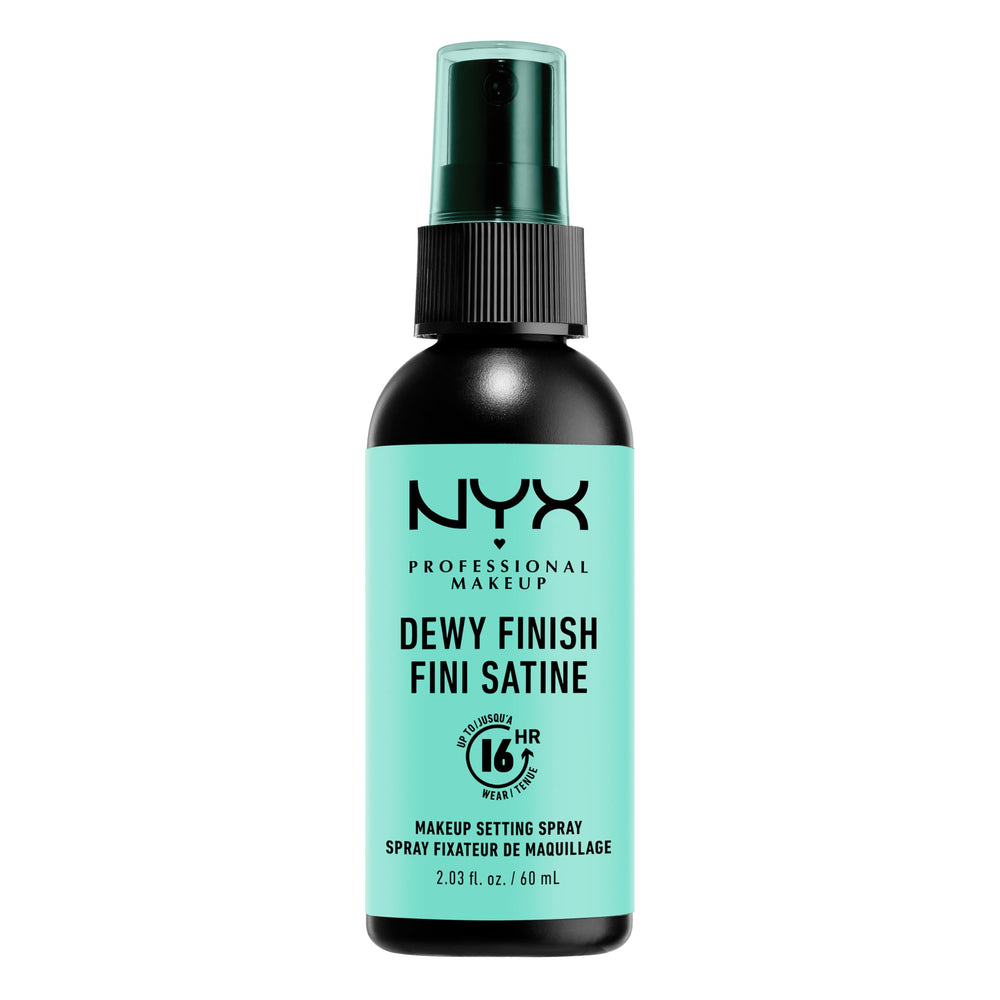 NYX Professional Makeup spray fixateur visage, finition lumineuse et tenue longue durée.