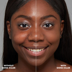 NYX Shine Killer Primer: application mains sur zone T, teint mat.