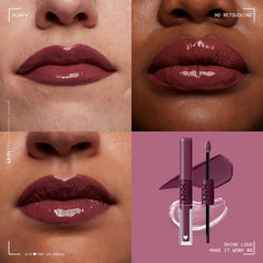 NYX Shine Loud rouge-liquide-levres : teinte prune froide idéale.