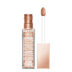 NYX PROFESSIONAL MAKEUP Ultimate Glow Shots – ombre liquide lychee, éclat durable sans paillettes.