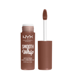 Nyx Smooth Whip Matte Lip Cream Cool Caramel emballage, hydratation légère et couleur durable.