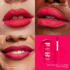 NYX Smooth Whip Matte Lip Cream Pillow Fight couleur rose fuchsia vif