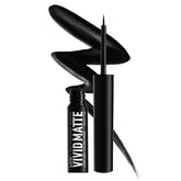 NYX PROFESSIONAL MAKEUP Vivid Matte Liquid Liner photo-produit noir, aperçu clair du produit et look potentiel.