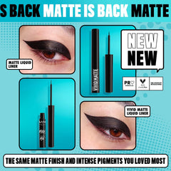 NYX PROFESSIONAL MAKEUP Vivid Matte Liquid Liner tête pinceau mince, précision idéale pour traits fins.
