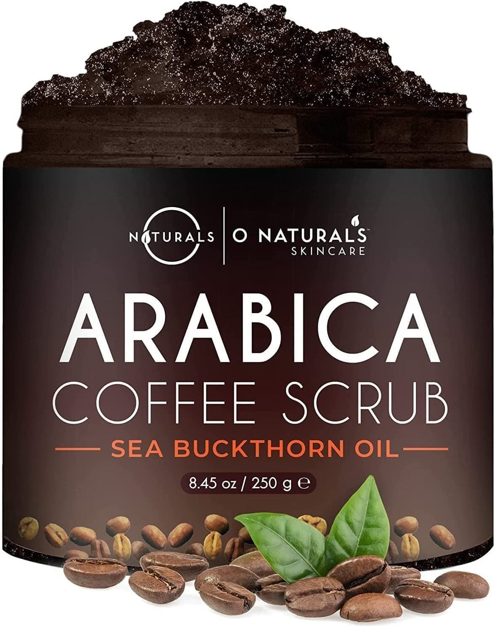 O Naturals gommage corps sel de mer café Arabica pour peau lumineuse