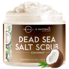 O Naturals gommage-exfoliant sel mer morte pour visage et corps, exfolie en douceur.