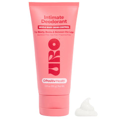 O Positiv URO intimate deodorant cream tube shown for long-lasting odor control.