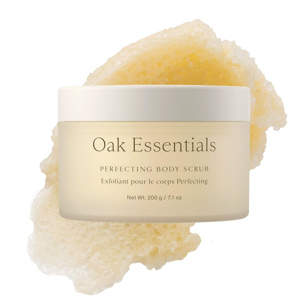 Oak Essentials gommage-corps sucre bio: exfoliation douce pour peau lisse et lumineuse.