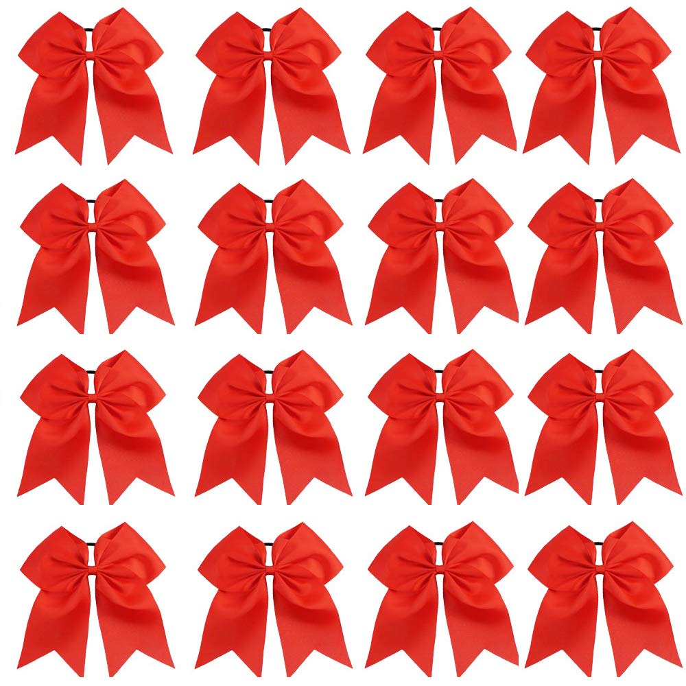 OAOLEER noeud pompon rouge 8 pouces, maintien fiable pour queue-de-cheval