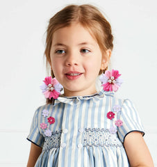 Noeuds cheveux OAOLEER fleurs grosgrain rose, ideal pour les couettes quotidiennes.