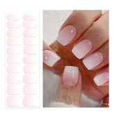OAUEE strips gel semi-cuits, application facile, effet ombré rose sur ongle à domicile.