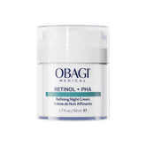 Obagi Medical Retinol + PHA Refining Night Cream, emballage élégant, peau plus lisse au réveil.