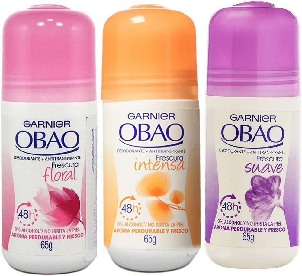 Obao déodorant femme, bouteille, fraîcheur durable pour la journée.