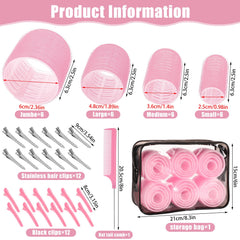 obeoby pinces cheveux rose – fixation fiable des rouleaux pour boucles précises