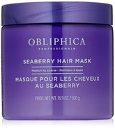 Obliphica Professional Masque Seaberry – texture riche pour cheveux moyens à gross nourris et brillants.