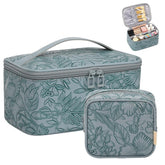 OCHEAL grand sac maquillage bleu, rangement spacieux pour produits de grande taille