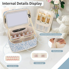 OCHEAL trousse maquillage avec miroir LED fermé et design compact.