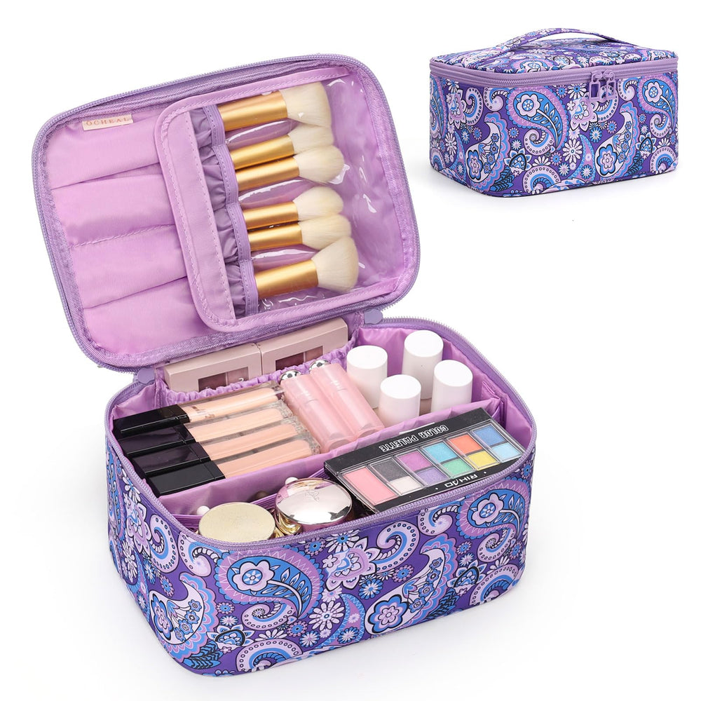 OCHEAL Trousse maquillage grand format, rangement pratique lors de vos voyages.