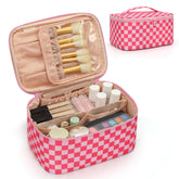OCHEAL Trousse maquillage rose ouverte pour un accès rapide