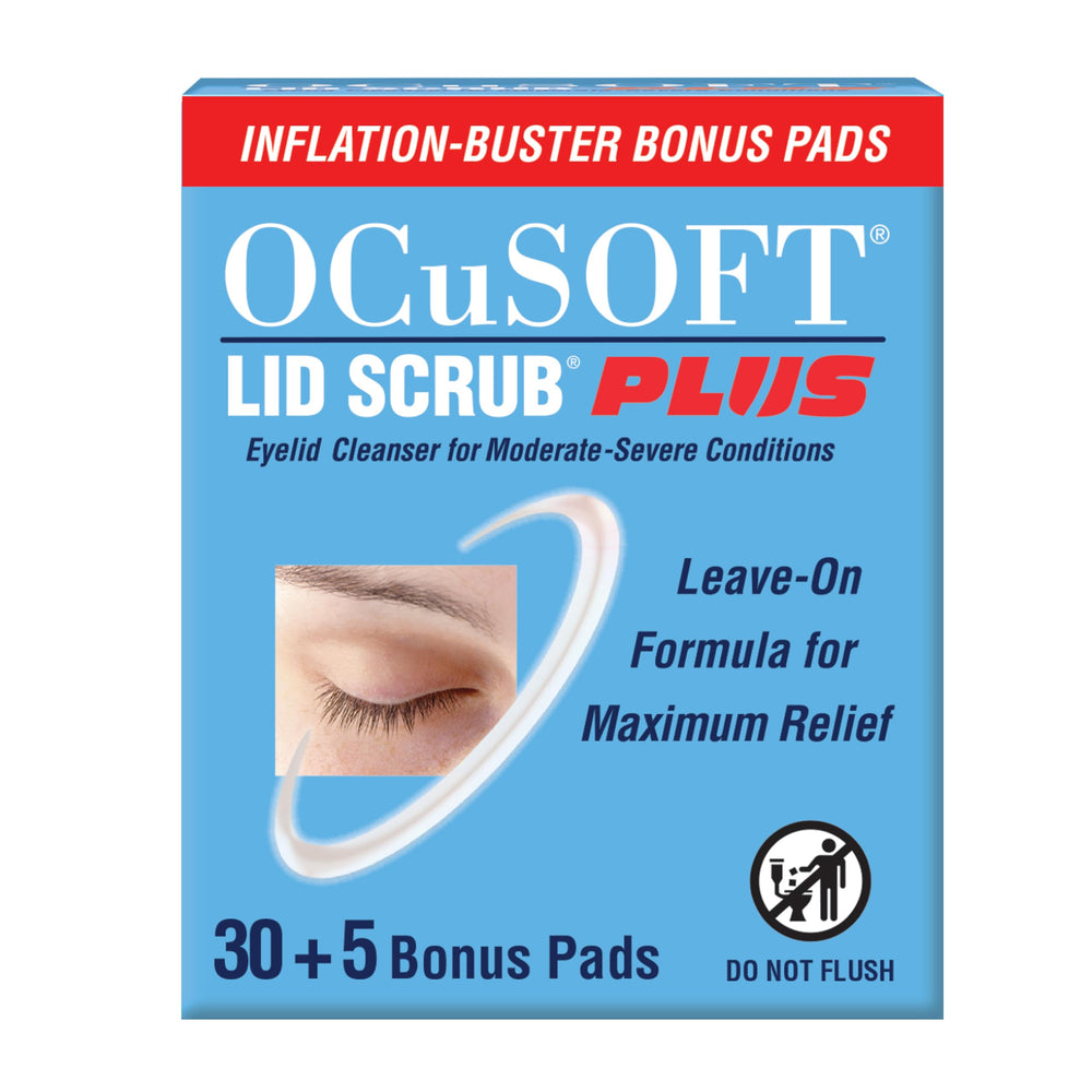 OCuSOFT Lid Scrub Plus, lingettes pré-humidifiées pour nettoyer les paupières en douceur