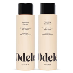 Shampoing volumisant Odele en bouteille, apporte légèreté et brillance.