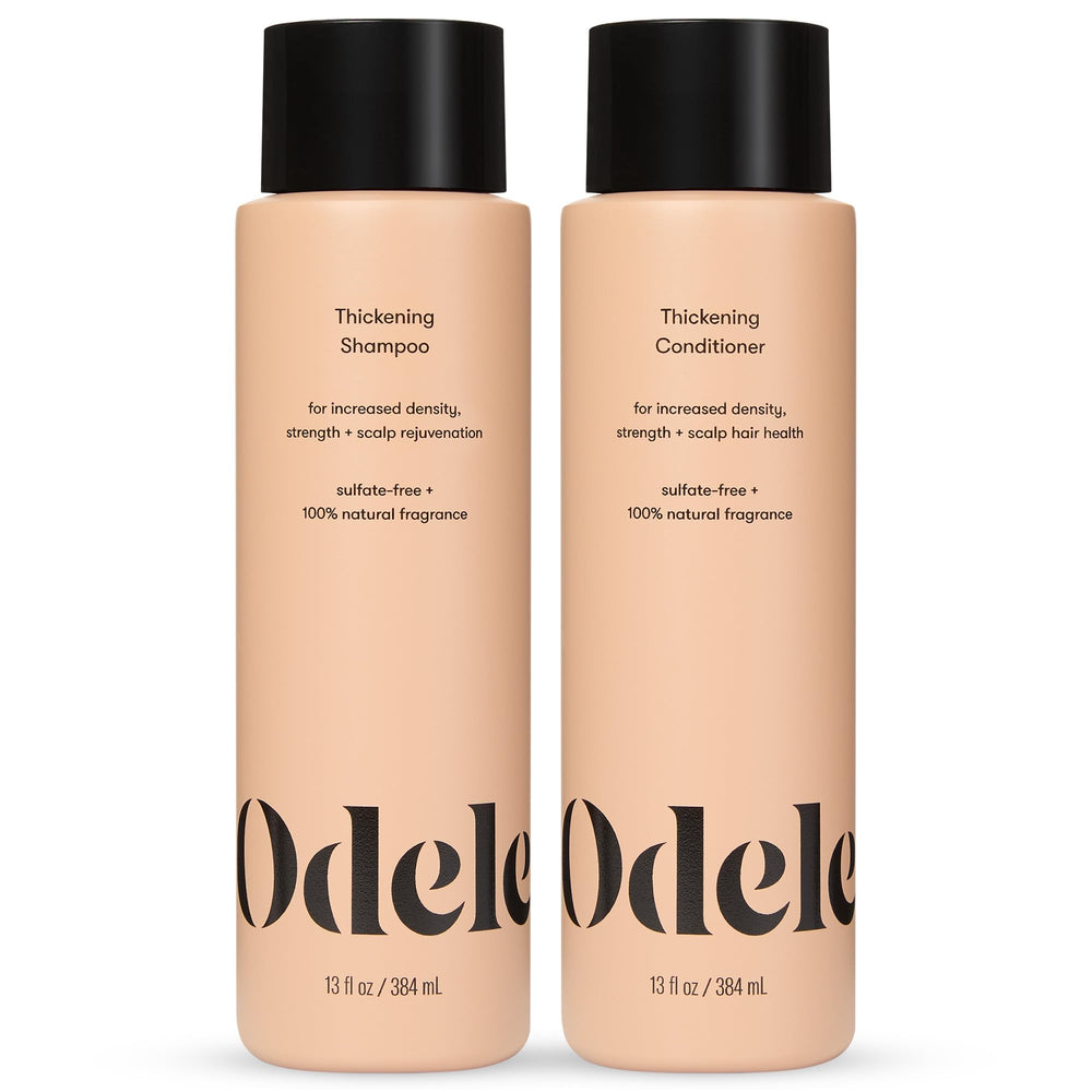 Odele Shampoing épaisseur - bouteille mise en valeur, densité potentielle pour cheveux fins.