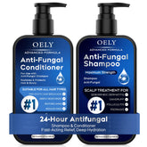Oely shampooing antifongique en bouteille pour cuir chevelu sain et fraîcheur durable.