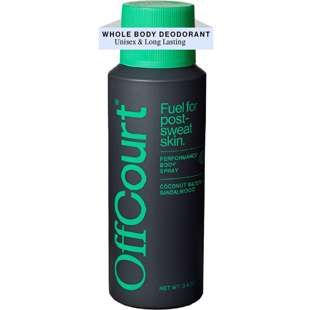 OffCourt coconut water and sandalwood bottle ready for all-day fragrance.