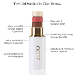 Ogee Fard à Joues Stick Visage Crystal Trio – couleur rosée et teint frais