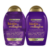OGX Shampoing Biotine et Collagène: bouteille prête pour plus de volume.