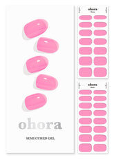 Ohora bandes gel semi-cure rose teinte sur ongles, tenue longue durée possible.