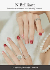 ohora bandes-ongles gel semi-cure rouge motif florale assure élégance durable.