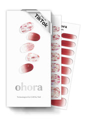 ohora bandes-ongles gel semi-cure rouge motif offre un look durable et facile à appliquer.