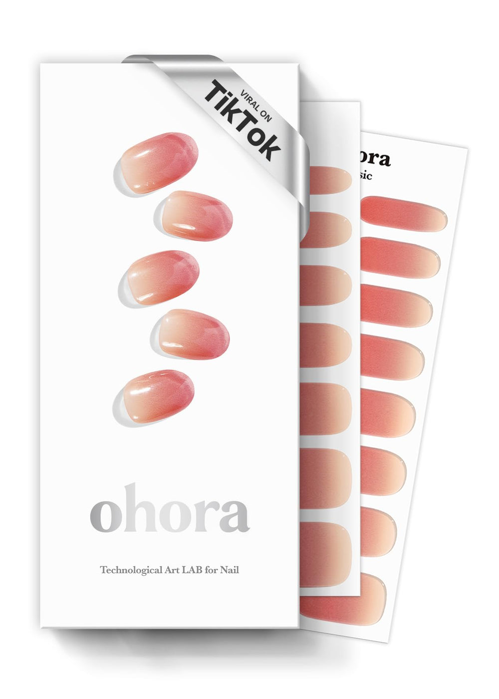 ohora N Basic Nails No.1 bandes rouge ombré pour une manucure durable à domicile.