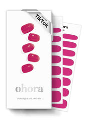 ohora bandes gel semi-cuites teinte N Tint rouge rose, look salon rapide