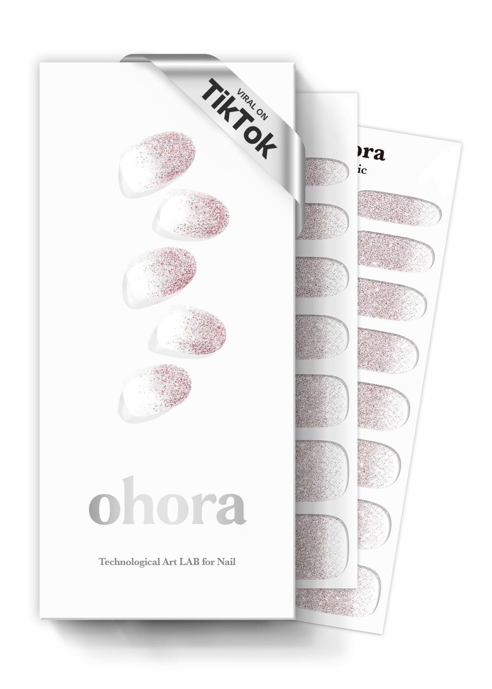 Ohora Bandes gel semi-cuits nude sur ongle, fini naturel durable.