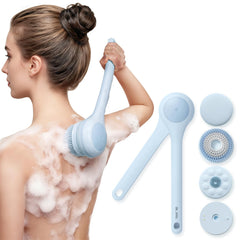 Brosse ohxi-yu pour le corps avec double poignée facilitant l’accès au dos.