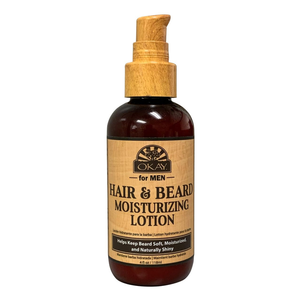 OKAY lotion barbe-cheveux flacon : hydratation durable pour cheveux et barbe.