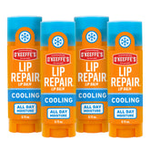 O'Keeffe's Lip Repair stick avec refroidissement apaise les lèvres sèches et gercées.