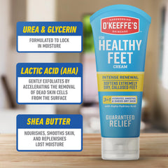 O'Keeffe's Pour Pieds Sains – texture crémeuse et barrière hydratante après chaque utilisation.