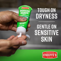 O'Keeffe's Working Hands on dry hands showing protective moisture layer