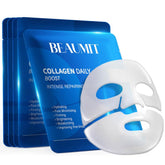 Okela 7-pack collagen hydrogel mask overnight hydration for dewy skin.