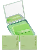 Okerker papier blotting avec miroir intégré pour des retouches rapides dans votre routine.