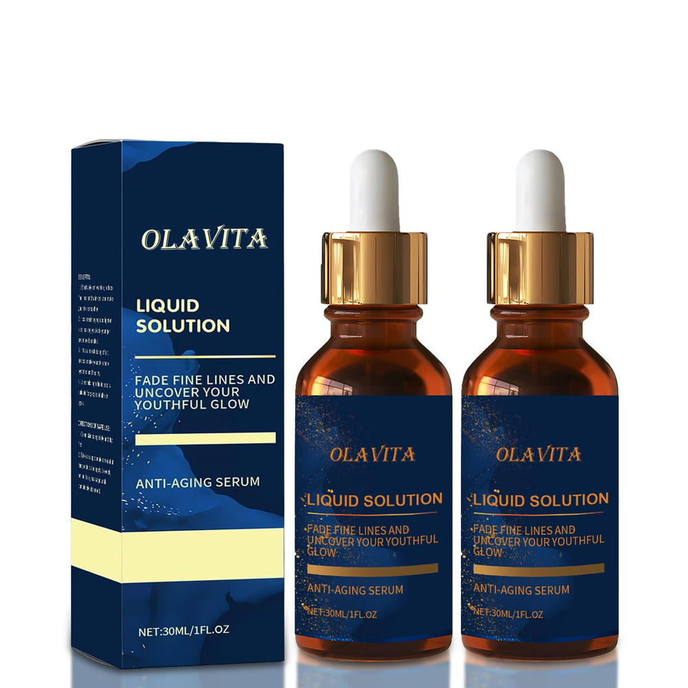 OLAVITA facial serum bottle with dropper ready for precise hydration