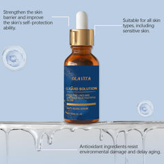 OLAVITA lightweight serum texture shown on skin for smoothness
