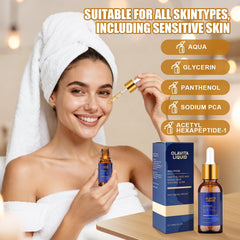Olavita Liquid serum texture showing lightweight, hydrating formula ideal for all skin types
