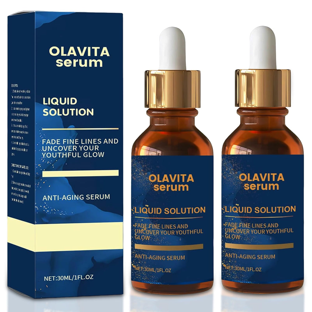 Sérum Olavita dans son flacon lumineux prêt pour votre routine beauté