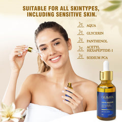 OLAVITA Sérum Visage vitamine C, goutte appliquée pour absorption ciblée.
