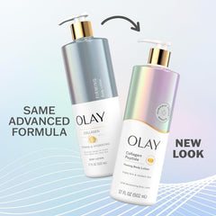 Lotion Olay au collagène montrant un effet repulpant dans le temps